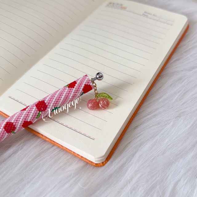 Diy beading material package Japanese Miyuki antique beads ballpoint pen cherry three-dimensional leaf pendant Guihe