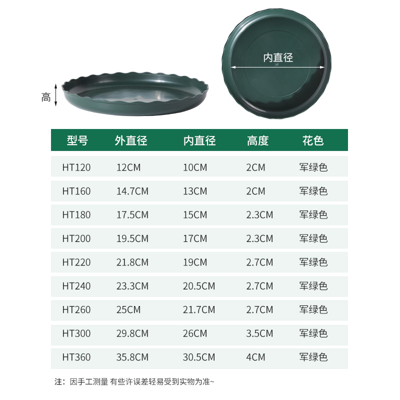 花盆托盘塑料花盘加厚底盘垫接水盘花盆垫底多肉圆形底托花盆底座 - 图0