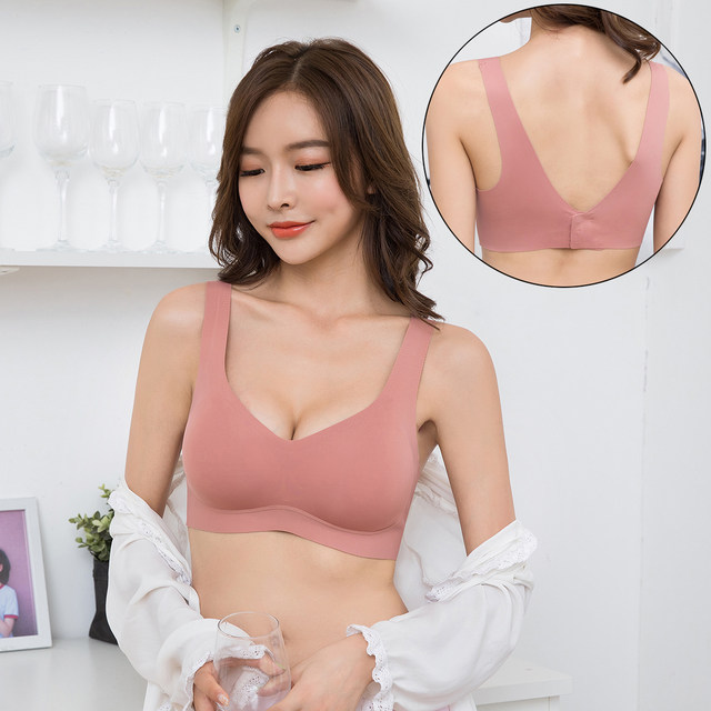 Japanese deep v invisible breasted sports style peace of mind underwear