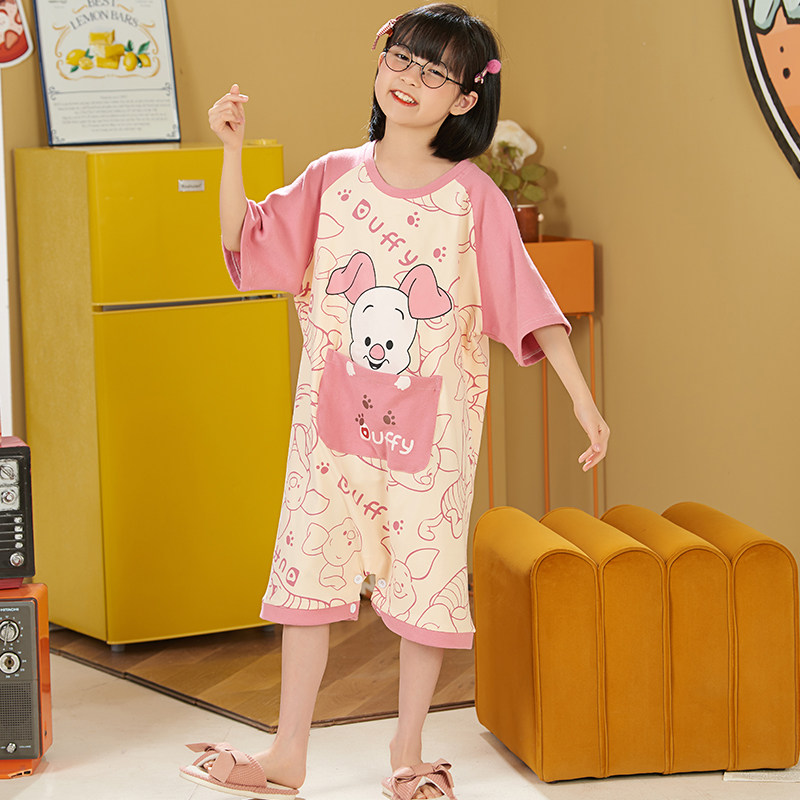 儿童连体女童夏季空调服卡通睡裙 珊妤睡衣/家居服套装