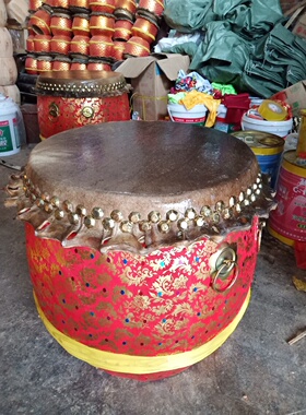 皮鼓佛山大鼓头层牛皮狮鼓