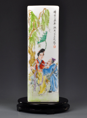手绘花卉陶瓷粉彩客厅单只仿古