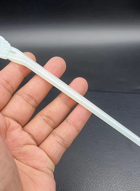 新款仿白玉扇形如意发簪琉璃簪子新中式发钗汉服头饰发饰支持刻字