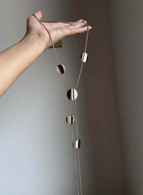 冷淡风圆片几何长款项链高级感