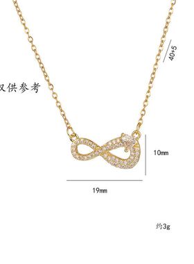 项链女 网红欧美简约钛钢锆石项链小众设计感8字ins时尚锁骨链