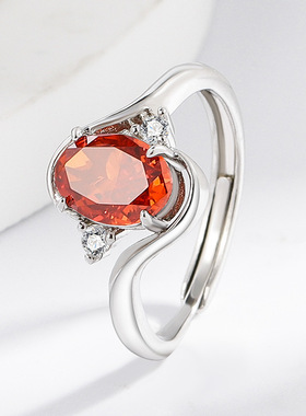 直播热卖冰花切彩宝彩钻高碳钻鸽子蛋戒指女式时尚简约轻奢首饰品