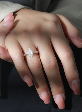 欧美跨境热销镀白k璀璨超闪开口马眼直排感女式镶指