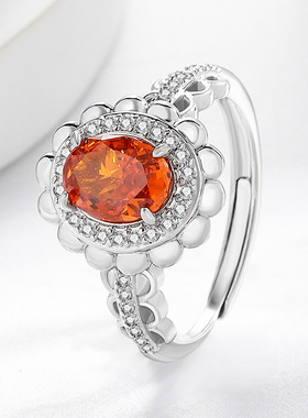 欧美跨境贴标热销镀白k璀璨超闪冰花切鸽子蛋花苞女镶指