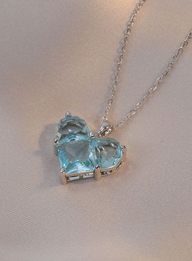 钛钢项链女锆石时尚简约满钻甜酷