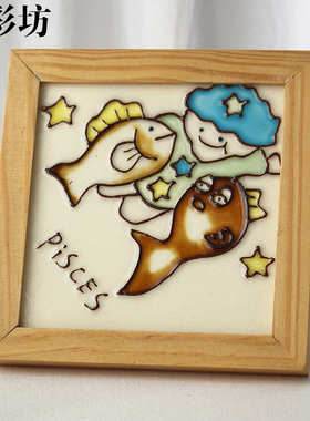 洛阳唐三彩手绘瓷板画家居摆设