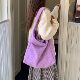Korean style woolen large capacity commuter tote bag for women