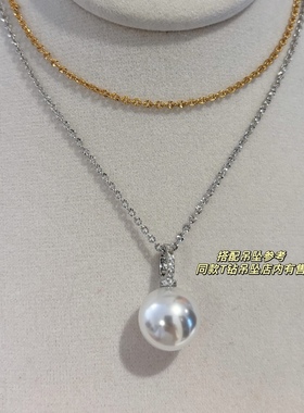 s925银超闪压花锁骨项链毛衣链女