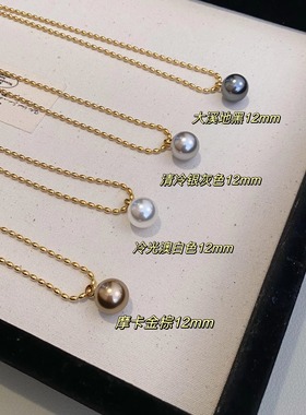 施家强光单颗珍珠锁骨项链毛衣链