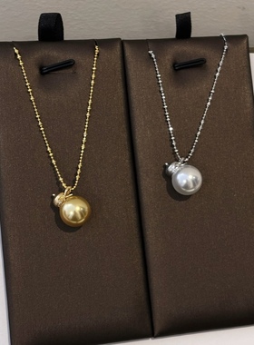 新中式人造澳白金珠葫芦吊坠项链