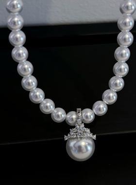 冰雪女王澳白大溪地珍珠单吊坠银