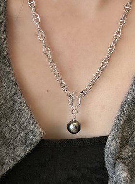 人造澳白珍珠吊坠毛衣链项链秋冬