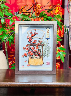 苍松竹海装饰画客厅玄关茶室摆台画乔迁礼物送朋友闺蜜礼物挂画