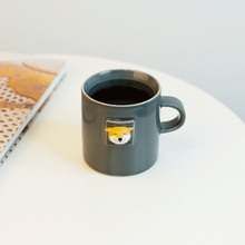 三浅陶瓷柴犬咖啡杯，原创设计师手工制作，治愈系朋友情侣礼物