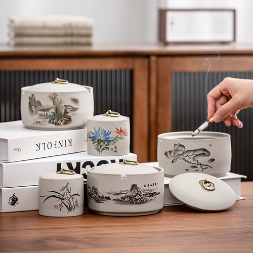 Грубая керамическая серая цилиндра мода Домашняя гостиная с ветрозащитным размером личности керамическая лапша цилиндра против