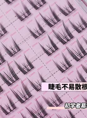 鱼小丫•懒人小猫耳分段式假睫毛化妆师新娘妆跟妆上睫毛恶魔彩妆