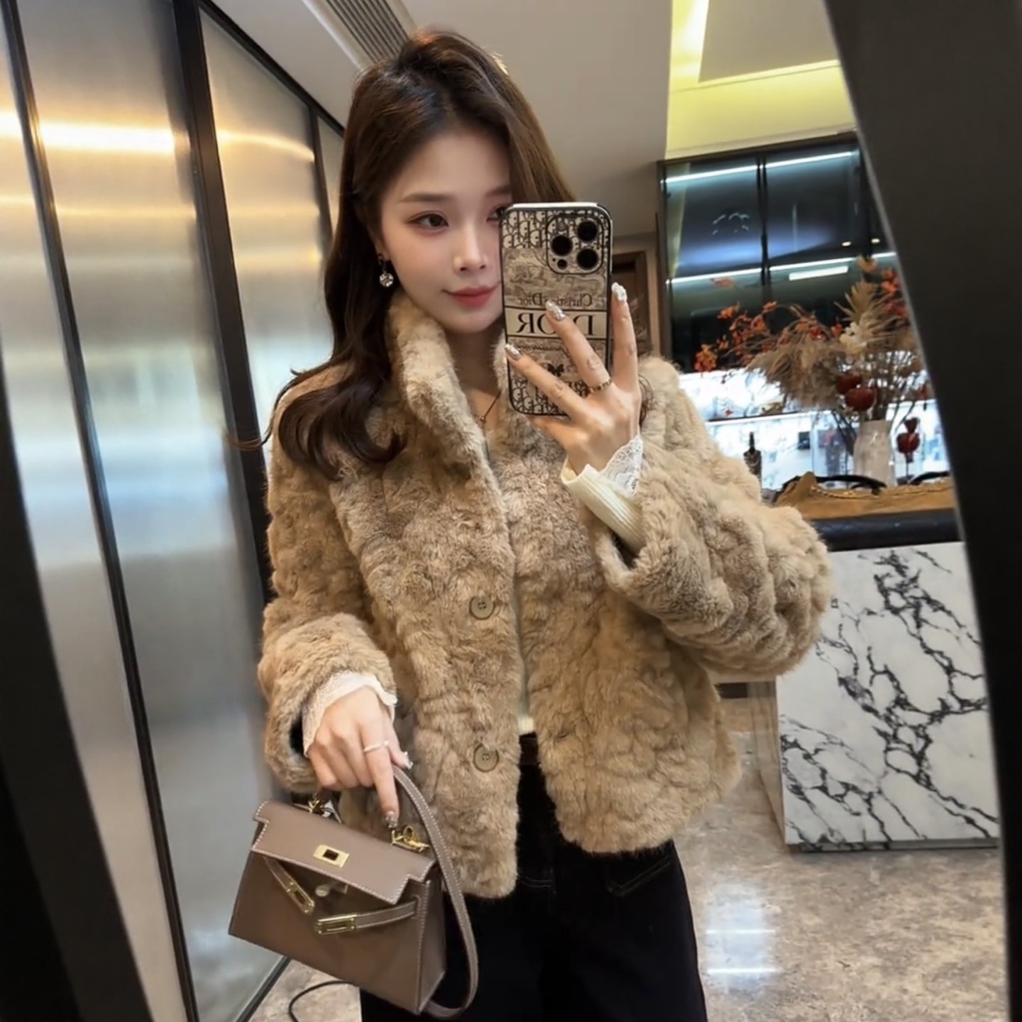 小香风立领羊羔毛外套女装2025冬季韩系超好看气质时尚保暖上衣,淘宝优惠券,粉丝福利购,淘宝优惠卷