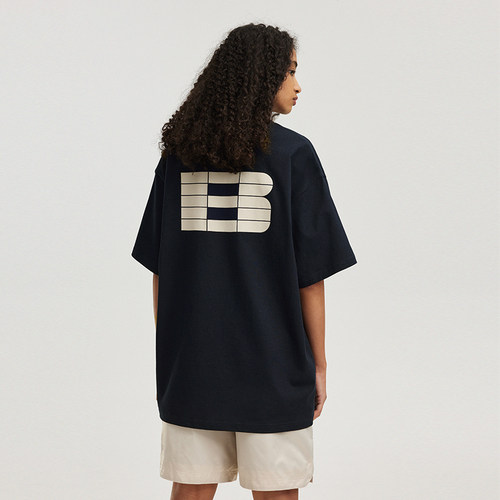 BONELESS 美式潮牌情侣短袖发泡夏季重磅B字擦绒半袖纯棉t恤男女 - 图2