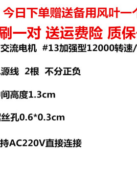 吹风机纯铜交流电机发廊大功率马达13#电吹风筒吹风机配件电机