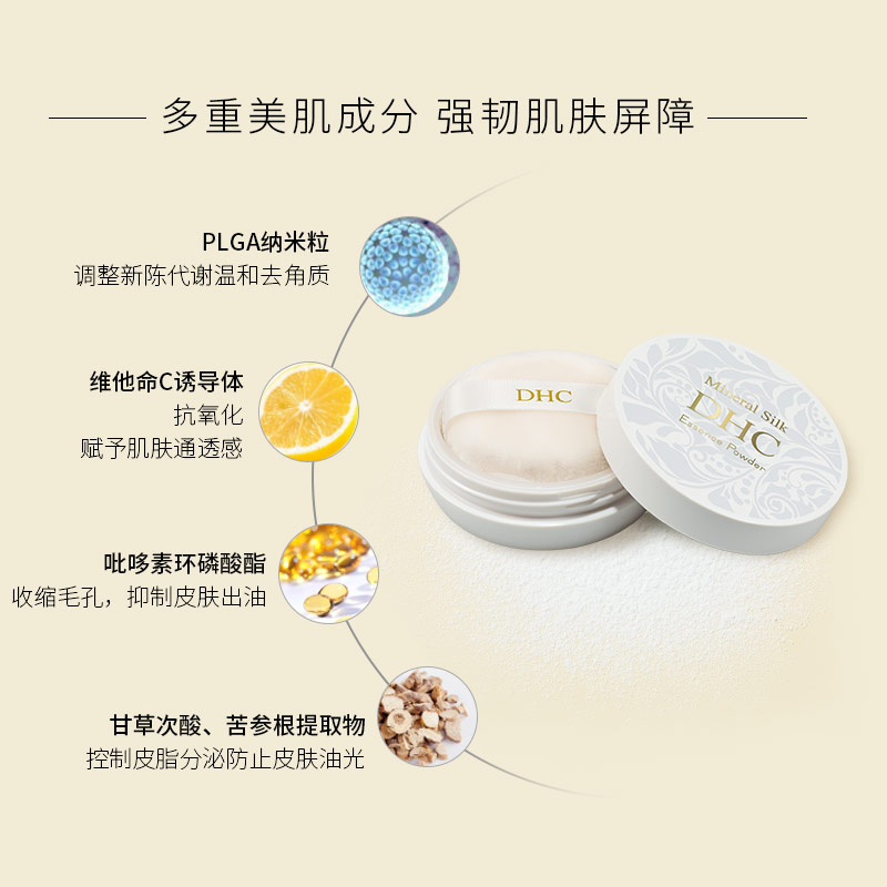 DHC海外旗舰店DHC【进口保税】矿物质S蚕丝精华粉8g天然美肌矿物散粉控油清透2