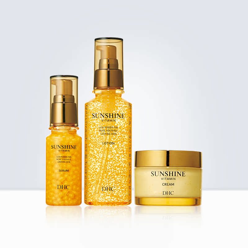 DHC海外旗舰店DHC【保税包邮】阳光维生素水精华面霜3件套装补水保湿美白修复0
