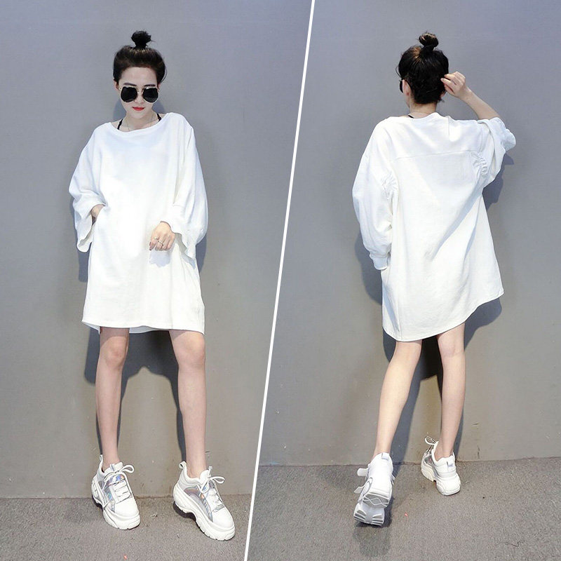 欧洲站秋装2020新款欧货时尚风卫衣 花阅连衣裙