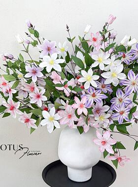 高级仿生花手感金莲花逼真仿真花垂丝茉莉假花装饰摆件软装造景花