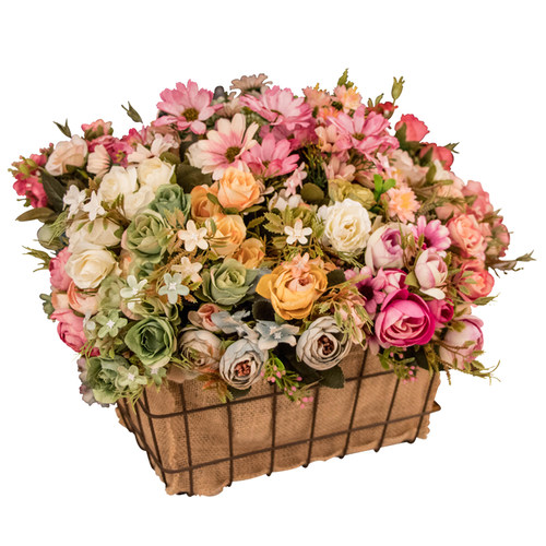 北欧餐桌客厅混搭仿真花永生花假花花束室内塑料花干花摆设装饰花 - 图3