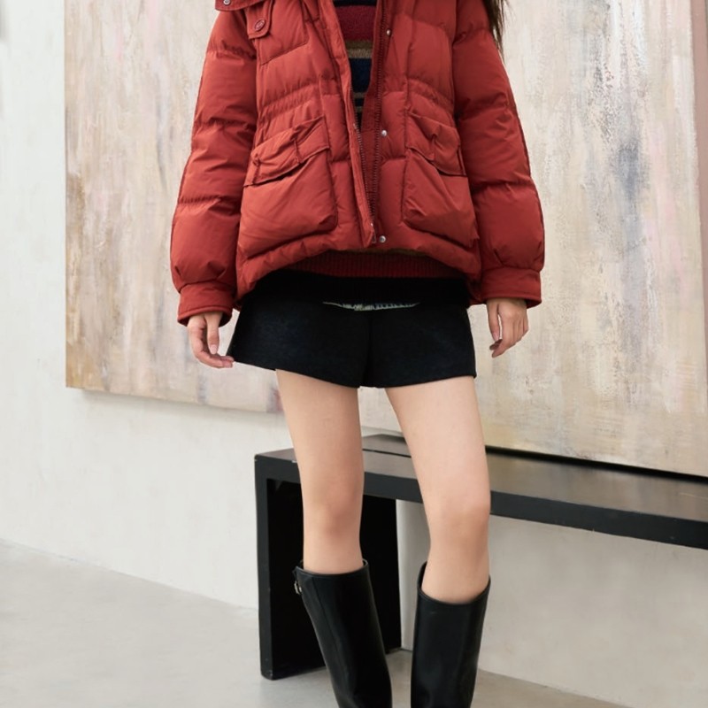 可路莎专柜247796秋冬宽松连帽工装大口袋短款羽绒服女,淘宝优惠券,粉丝福利购,淘宝优惠卷