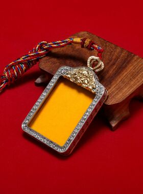 藏式纯铜唐卡盒子嘎乌盒吊坠男女款尼泊尔西藏手绘唐卡十相自吊坠