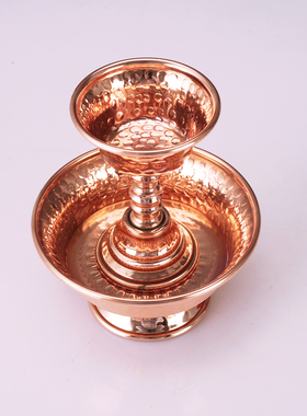 供护法杯尼泊尔红铜手工护杯居家供具供佛供茶杯护法杯八吉祥雕花