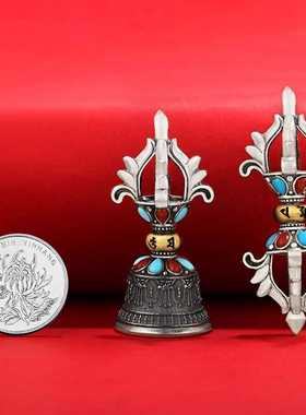 S925纯银民族风复古铃杵挂饰