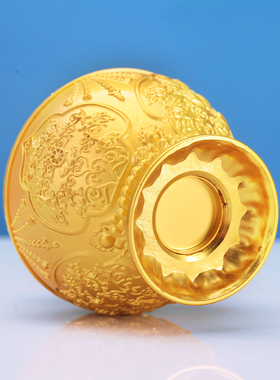 宝瓶摆件八吉祥藏式密宗佛前供奉纯铜摩尼宝莲花观音财神龙王宝瓶