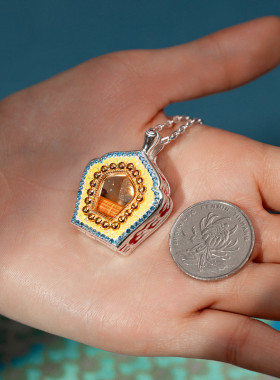 藏传S925纯银嘎乌盒摩尼宝嘎乌吊坠如意珍宝藏式可装藏挂件民族风