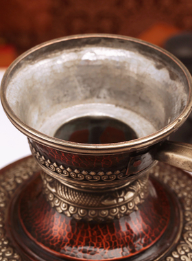 白铜双龙雕酥油茶家用摆件