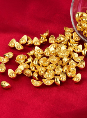 S999纯银元宝实心小元宝招财进宝摆件镀金元宝银锭供曼扎装藏礼品