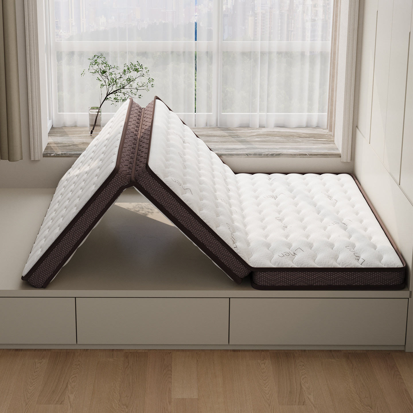 折叠床垫硬垫子纯椰棕榈天然3e环保偏硬护脊10厘米家用定制薄床垫,淘宝优惠券,粉丝福利购,淘宝优惠卷