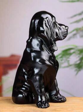 黑曜石色狗摆件十二生肖狗招财家居装饰品办公桌面摆设工艺品礼品