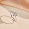 S925 Moissanite Ring Small Flower Bud 50 Points Proposal Diamond Ring Wedding Women's Wedding Ring Temperament Silver Plated Closed Ring