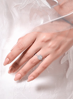 S9925纯银莫桑石戒指雪花克拉30分结婚求婚女款豪气钻戒闭口指环