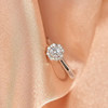S925 Moissanite Ring Small Flower Bud 50 Points Proposal Diamond Ring Wedding Women's Wedding Ring Temperament Silver Plated Closed Ring
