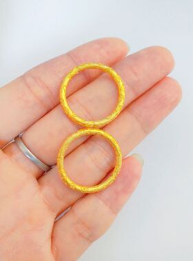 錾刻吉言手镯戒指套装越南沙金中
