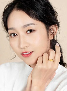 抖音同款镀金戒指女镀金戒指一心