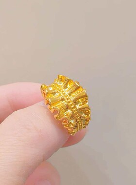 越南沙金百褶裙戒指女轻奢高级感