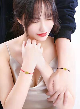 沙金一夜暴富金珠手链女铜镀金转