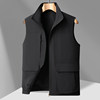 Middle-aged and elderly outdoor workwear vest for men 2026 spring and autumn stand-up collar casual zipper multi-pocket vest vest for men